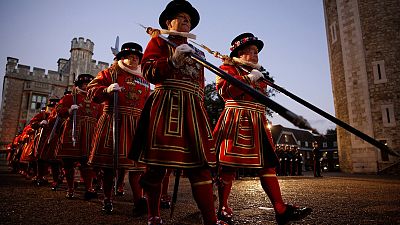 Yeomen Warders guard the crown jewels, whilst the crows guard the entire country Yeomen Warders guard the crown jewels, whilst the crows guard the entire country