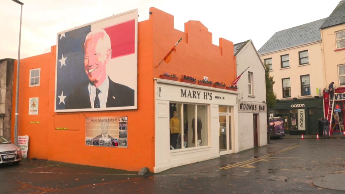 A mural of Democratic candidate Joe Biden in Ballina, County Mayo, Ireland. October 2020.
