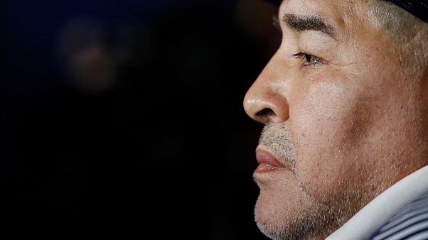 Diego Maradona em março deste ano durante um jogo contra o Boca Juniors Diego Maradona em março deste ano durante um jogo contra o Boca Juniors