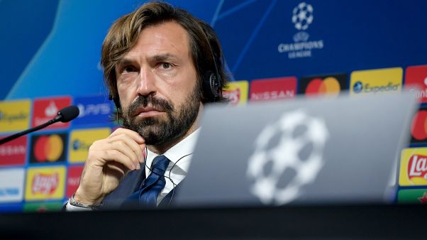 Andrea Pirlo, a Juventus vezetőedzője a Puskás Arénában tartott sajtótájékoztatón 2020. november 3-án Andrea Pirlo, a Juventus vezetőedzője a Puskás Arénában tartott sajtótájékoztatón 2020. november 3-án