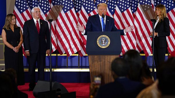 US-Präsident Donald Trump spricht im Weißen Haus, 04.11.2020 US-Präsident Donald Trump spricht im Weißen Haus, 04.11.2020