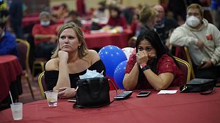 طرفداران مضطرب دونالد ترامپ در لاس‌وگاس، ایالت نوادا، آمریکا