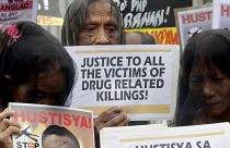 A drogellenes műveletekben meggyilkolt emberek miatti tüntetések egyike, Quezon, 2019