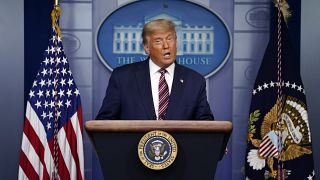 President Donald Trump speaks at the White House, Thursday, Nov. 5, 2020, in Washington. 