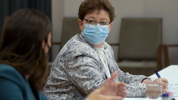 Müller Cecília országos tisztifőorvos beszédet mond az Idősek Tanácsának ülésén a Karmelita kolostorban 2020. november 2-án. Müller Cecília országos tisztifőorvos beszédet mond az Idősek Tanácsának ülésén a Karmelita kolostorban 2020. november 2-án.
