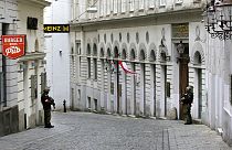 Polizeischutz vor der Synagoge in Wien, 3.11.2020