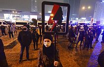 Protesters take part in the nationwide daily anti-government protests in Poland, which have entered a third week after a top court ruled to further tighten the abortion laws.