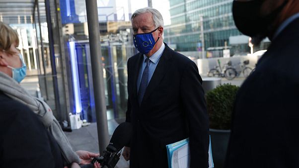 European Commission's Head of Task Force for Relations with the United Kingdom Michel Barnier talks to journalists as he leaves the European Commission headquarters in Brussel European Commission's Head of Task Force for Relations with the United Kingdom Michel Barnier talks to journalists as he leaves the European Commission headquarters in Brussel