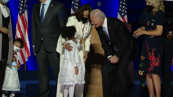 Kamala Harris und Joe Biden mit Familien Kamala Harris und Joe Biden mit Familien
