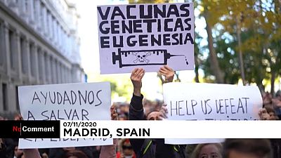 Pancartas de los manifestantes en MAdrid