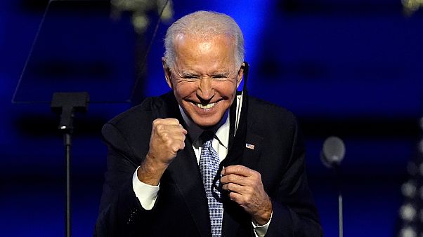 Joe Biden, le président-élu américain lors de son discours de victoire le 7 novembre 2020 Joe Biden, le président-élu américain lors de son discours de victoire le 7 novembre 2020
