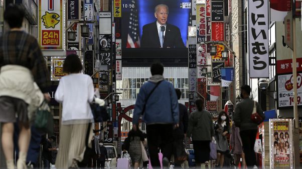 Joe Biden sur les télévisions du monde entier Joe Biden sur les télévisions du monde entier