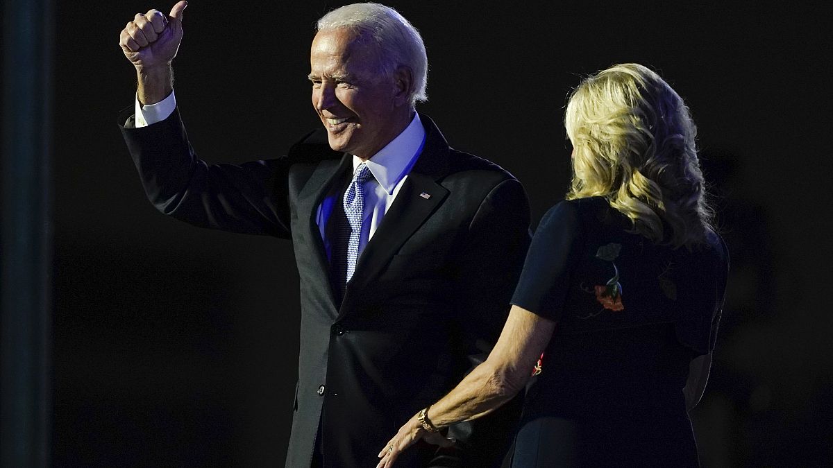 Designierter Präsident Joe Biden mit seiner Frau Jill, 7.11.2020