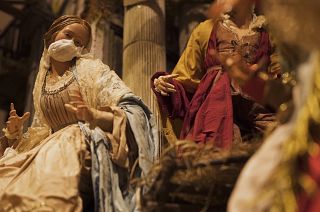 Presépio de máscara em Itália