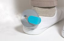 A visual handout showing how wearable air purifier Airtomo works