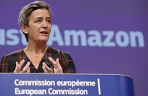 European Executive Vice-President Margrethe Vestager during a press conference regarding an antitrust case with Amazon in Brussels on Nov. 10, 2020.