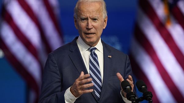President-elect Joe Biden speaks Tuesday, Nov. 10, 2020, at The Queen theater in Wilmington, Del. President-elect Joe Biden speaks Tuesday, Nov. 10, 2020, at The Queen theater in Wilmington, Del.