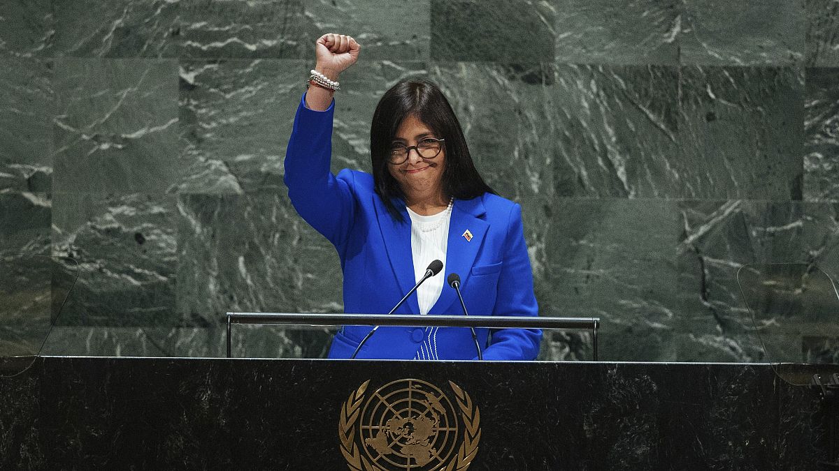 La vicepresidenta de Venezuela, Delcy Rodríguez en la Asamblea General de la ONU, Nueva York 27/9/2019