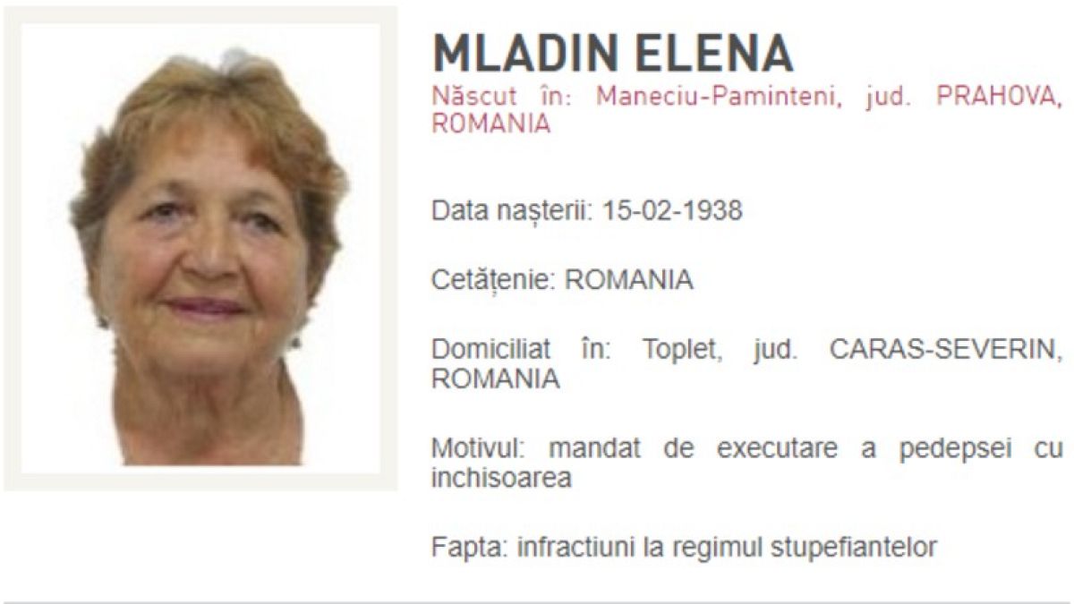 Elena Mladin's wanted picture