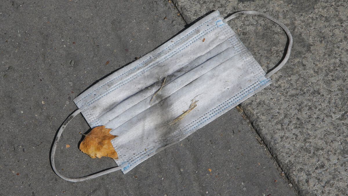 Einweg-Maske - in Pariser Vorort weggeworfen