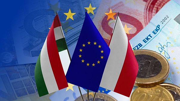 پرچم‌های لهستان مجارستان و اتحادیه اروپا