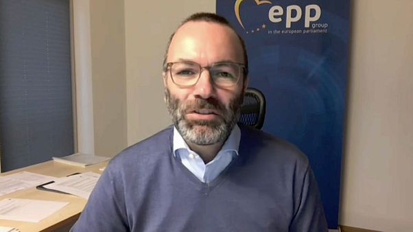 Manfred Weber, German head of EPP group in he European Parliament, talking to Euronews. Manfred Weber, German head of EPP group in he European Parliament, talking to Euronews.