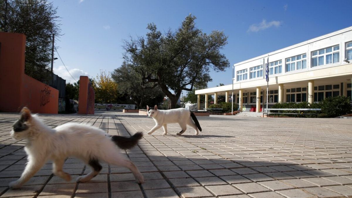 Εικόνα αρχείου από κλειστό σχολείο στην Ελλάδα στο πρώτο lockdown