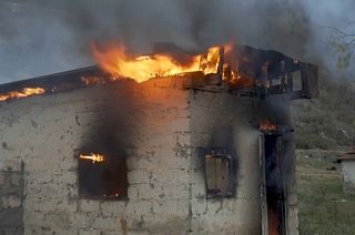 Terra queimada perto de Nagorno-Karabakh