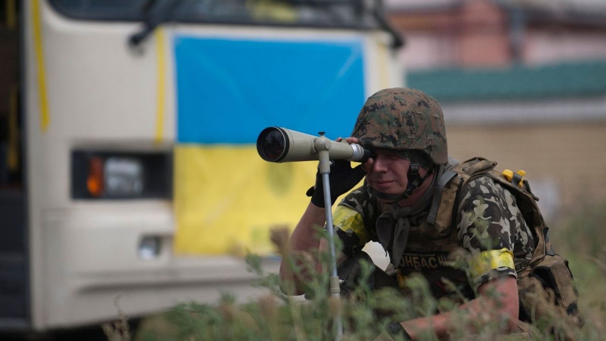 سرباز ارتش اوکراین در منطقه دونباس