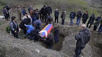 Funeral por un soldado armenio caído en los combates contra Azerbaiyán