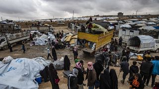 مئات السوريين يغادرون مخيم الهول في الحسكة ويعودون إلى منازلهم