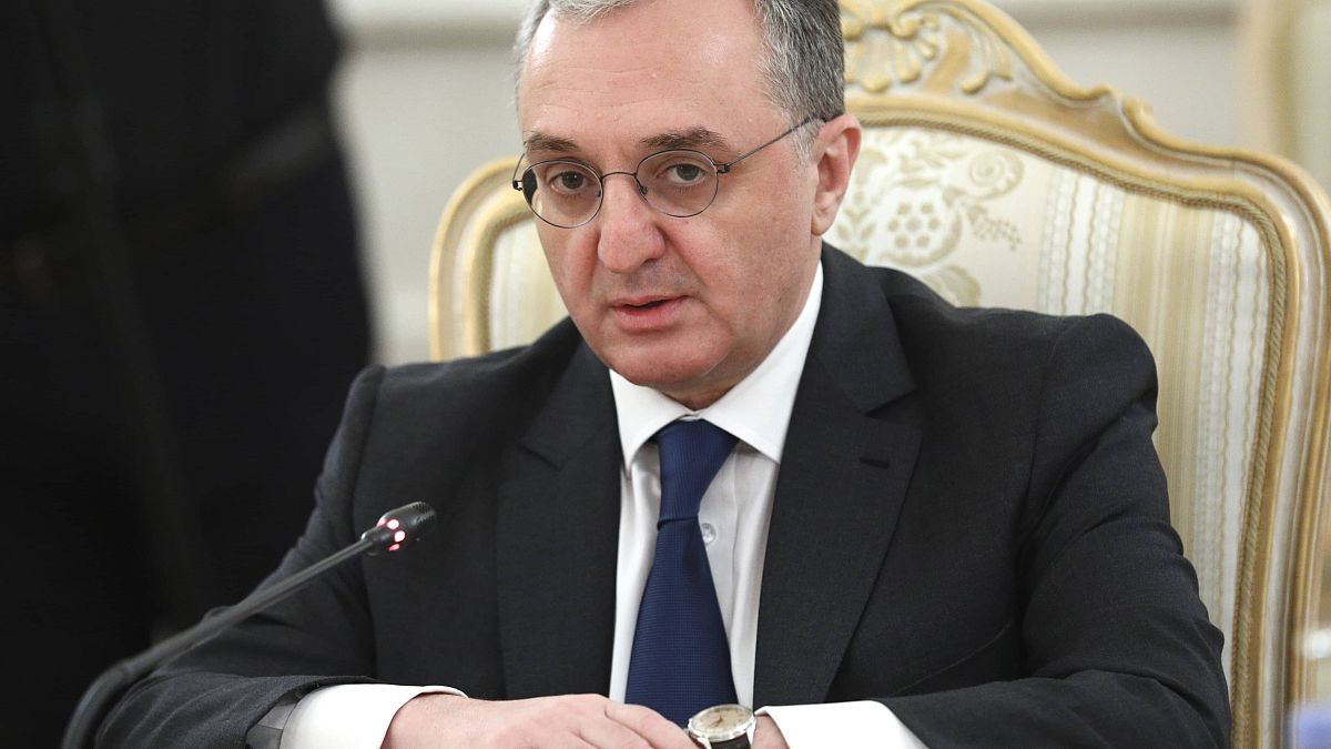In this file photo released by Russian Foreign Ministry Press Service, Armenia's Foreign Minister Zohrab Mnatsakanyan attends a meeting with the Russian Foreign Minister.
