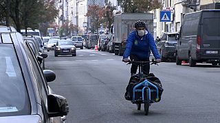 Der Fahrradbote Gilles Jacqmain in Brüssel