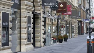 Closed shops are pictured in downtown Vienna, Austria, Tuesday, Nov. 17, 2020. 