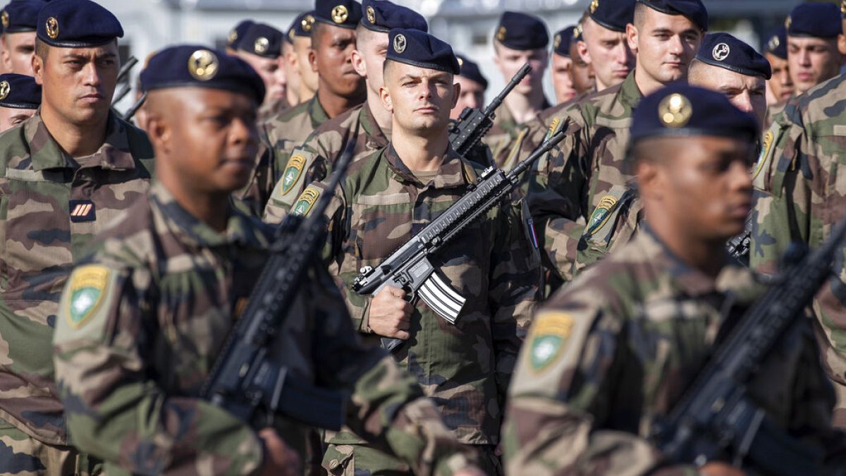 French soldiers pictured at the Rukla military base in Lithuania in September 2020