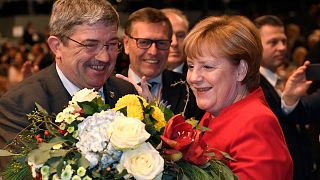 Lorenz Caffier ve Almanya Başbakanı Angela Merkel 2016 / Arşiv