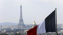 پرچم فرانسه و برج ایفل، پاریس