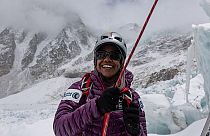 Nadhirah at the Everest Icefall©Elia Saikaly www.eliasaikaly.com Instagram - @eliasaikaly