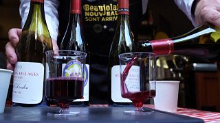 In Paris, a restaurateur serves Beaujolais Nouveau to take away