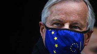 European Commission's Head of Task Force for Relations with the United Kingdom Michel Barnier leaves the Conference Centre in London, Thursday, Nov. 12, 2020