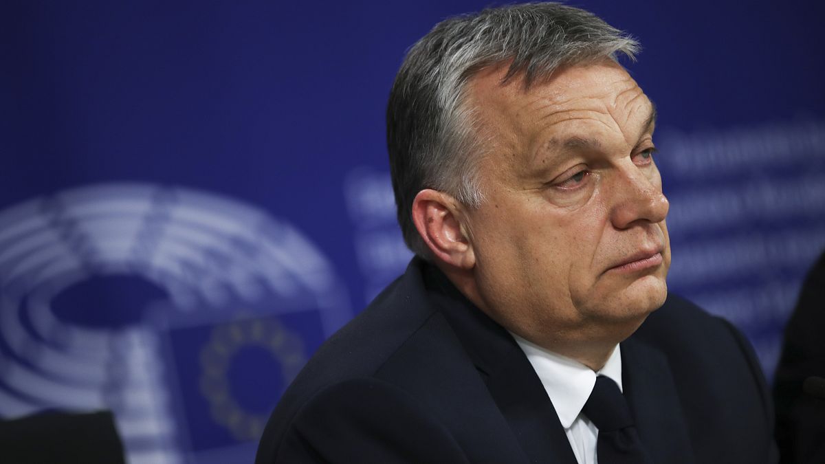 Hungarian Prime Minister Viktor Orban at the European Parliament in Brussels, Wednesday, March 20, 2019. 
