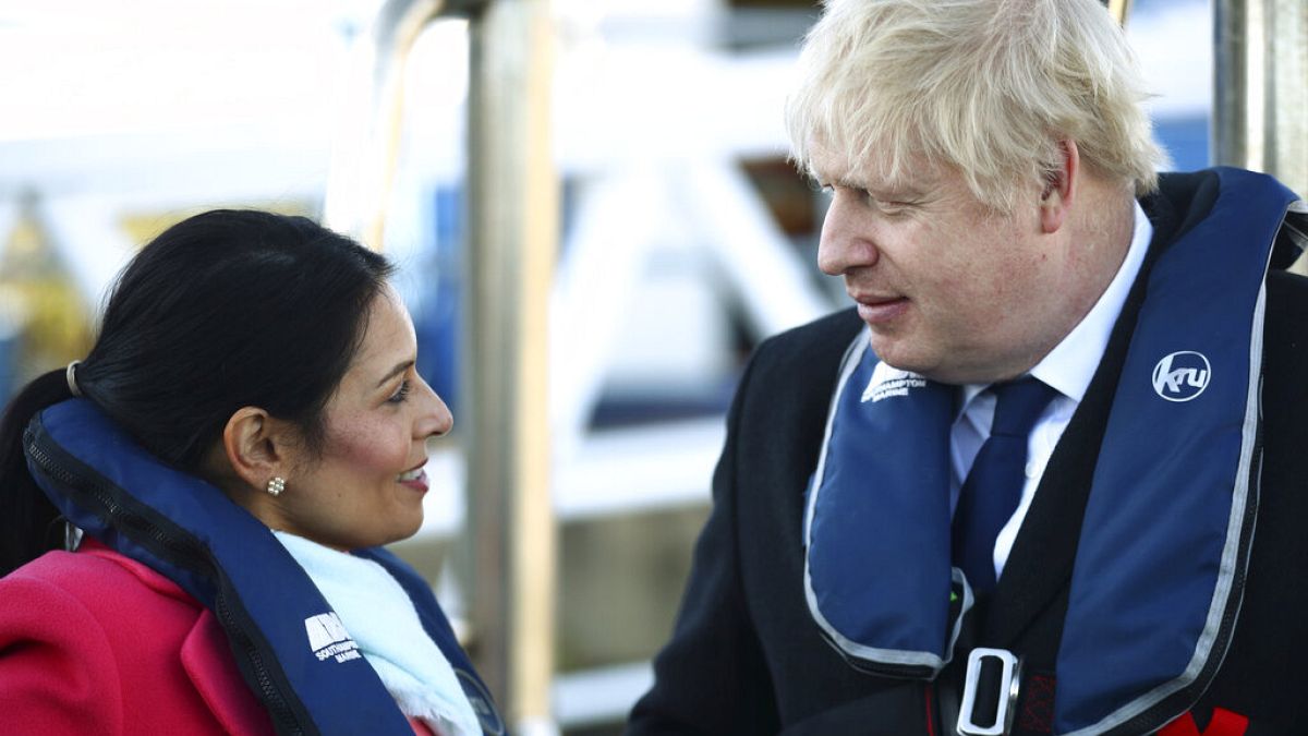 UK interior minister Priti Patel with Boris Johnson