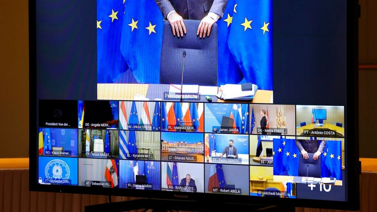 یکی از نشست‌های ویدئویی مقامات اتحادیه اروپا