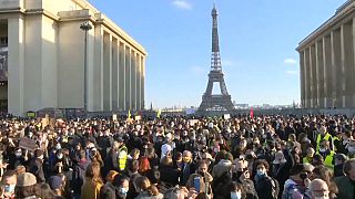 Protesta contra la ley de seguridad global en París (Francia)