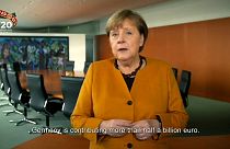 Angela Merkel in einer vorab aufgezeichneten Videobotschaft für das virtuelle Spitzentreffen der G20