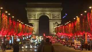 Christmas lights switched on in Paris on November 22, 2020