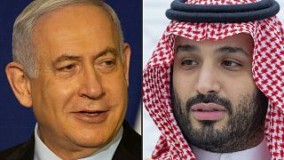 رئيس الوزراء الإسرائيلي بنيامين نتنياهو وولي العهد السعودي الأمير محمد بن سلمان.