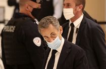 El expresidente francés Nicolas Sarkozy a su llegada al tribunal