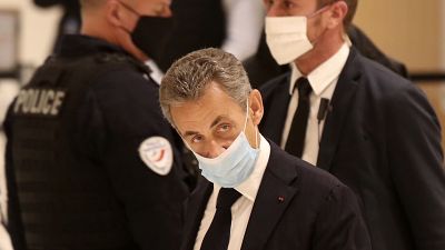 Nicolas Sarkozy à son arrivée au tribunal correctionnel de Paris, ce lundi 23/11/2020.