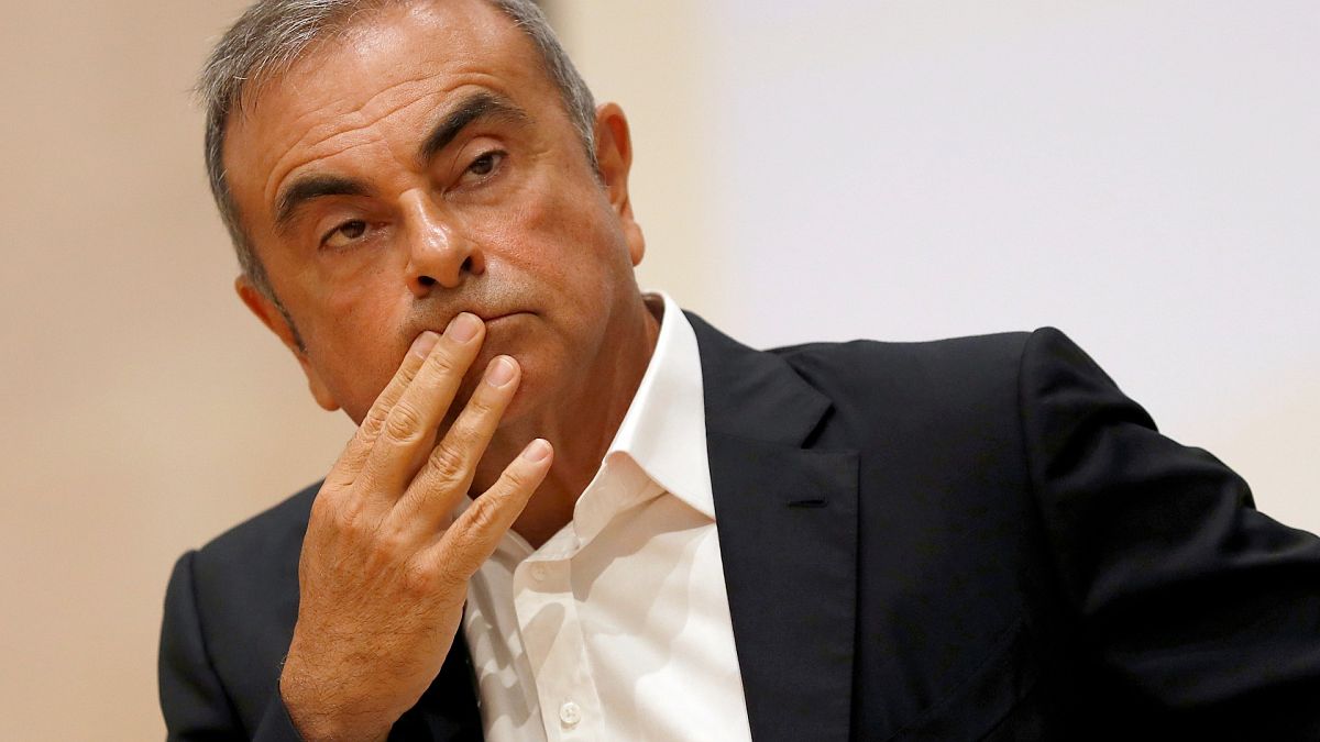 In this Sept. 29, 2020 file photo, former Nissan Motor Co. Chairman Carlos Ghosn holds a press conference in Beirut, Lebanon